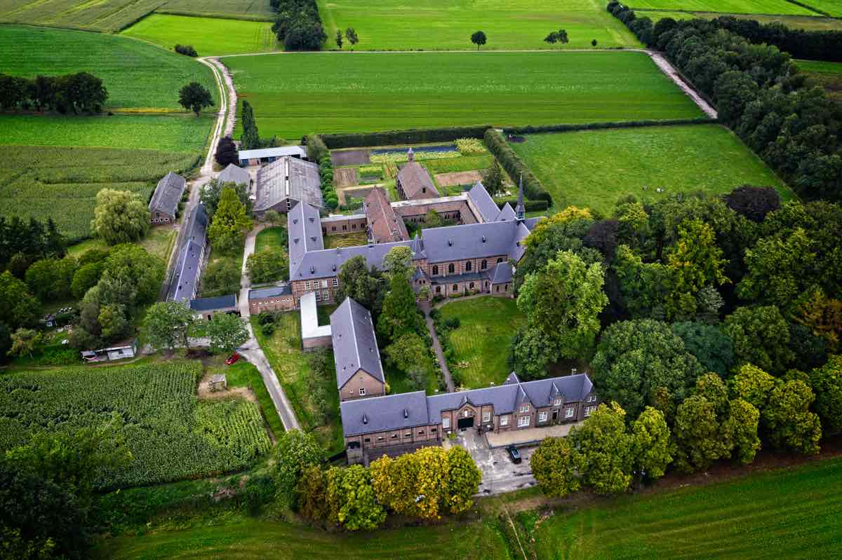Aerial view of the monastery Nieuw Sion